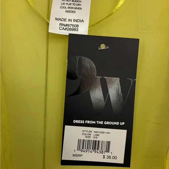 Gorgeous Kiwi Sheer Kimono with Pom Pom Trim - Picture 3 of 4